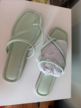 Dolce Vita Pale Mint Strappy Slide Sandals
